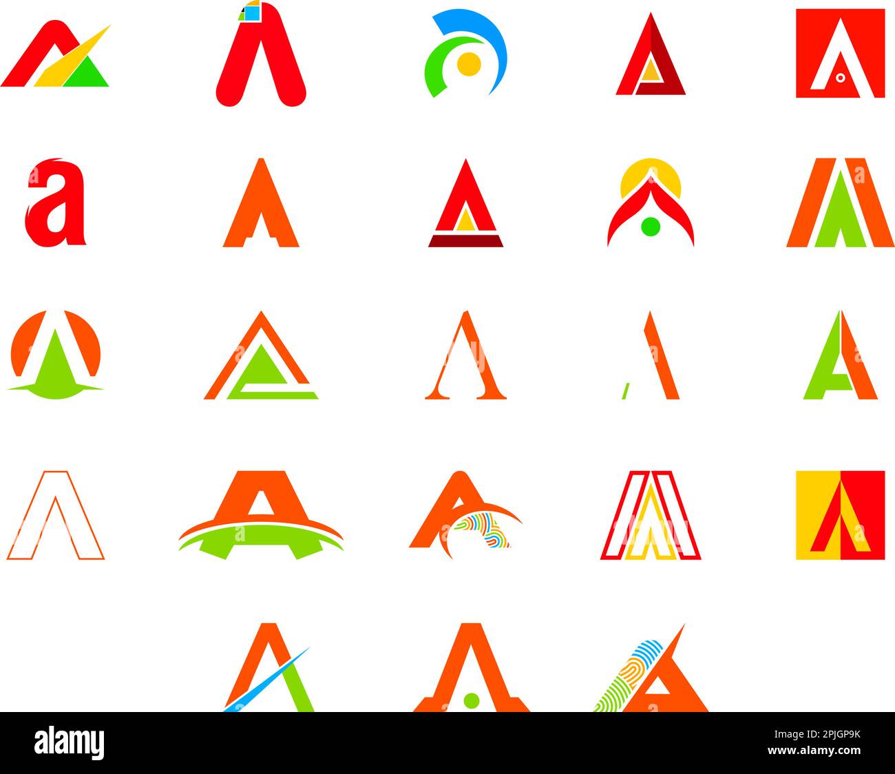 Set of Initial letter A logo vector design template Stock Vector Image ...