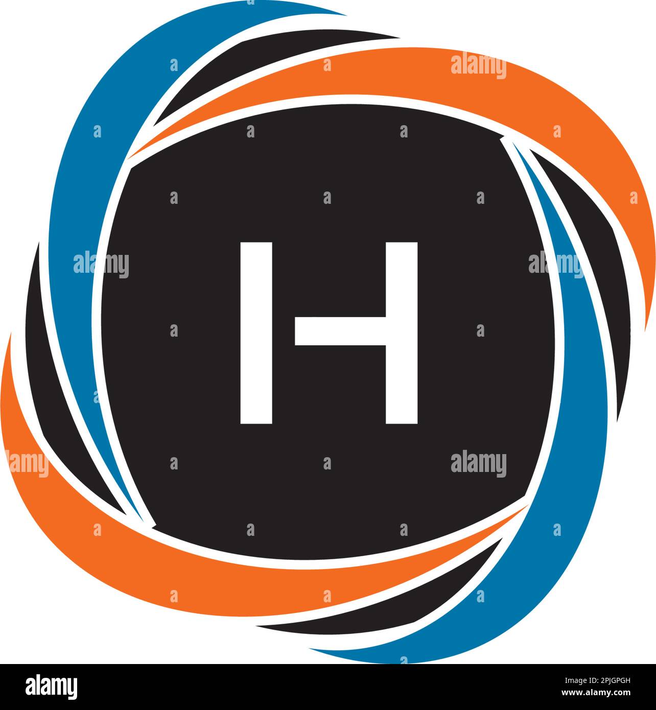 Initial Letter H Circle Negative Space Logo Design Template Stock Vector Image & Art Alamy