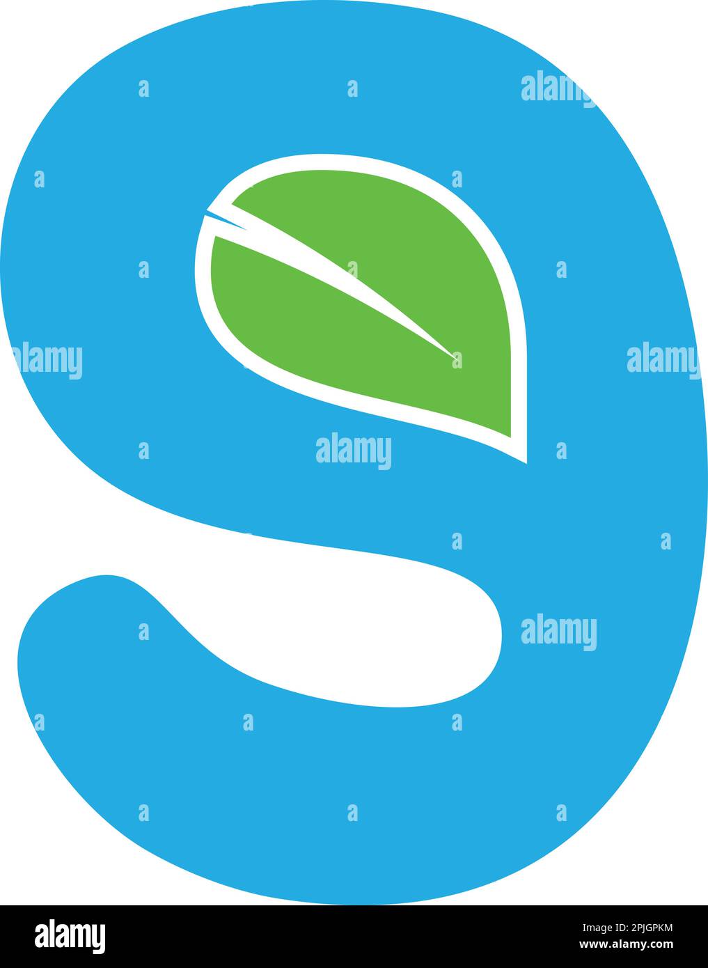 Initial letter G logo with green leaf ecology nature element vector icon Stock Vector