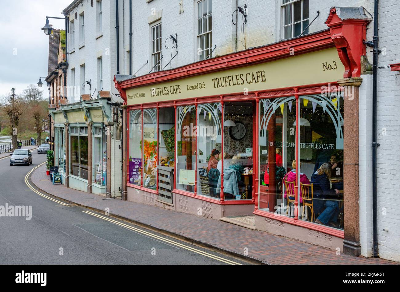 Truffles Cafe on Wharfage in Ironbridge, Shropshire, UK Stock Photo Alamy
