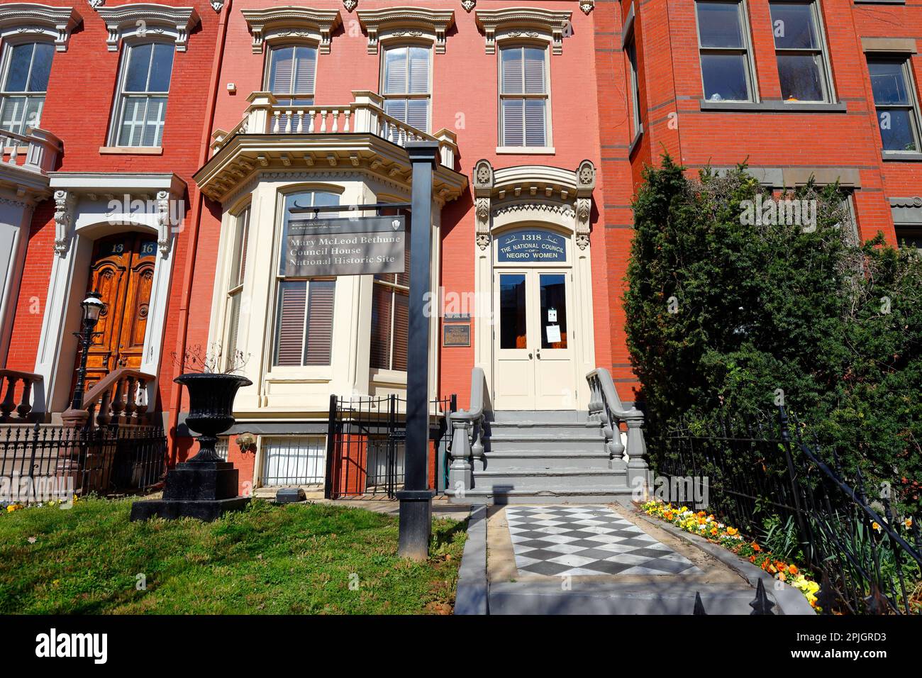 Mary McLeod Bethune Council House National Historic Site, 1318 Vermont Ave NW, Washington DC. exterior of a civil rights history museum. Stock Photo