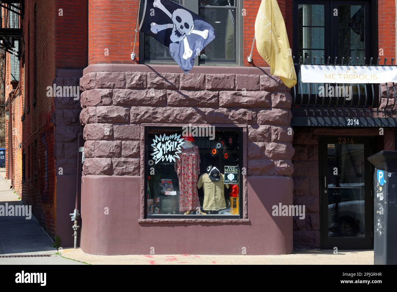 Smash Records, 2314 18th St NW, Washington DC. storefront photo of a punk rock and local artist record store in the Adams Morgan neighborhood. Stock Photo