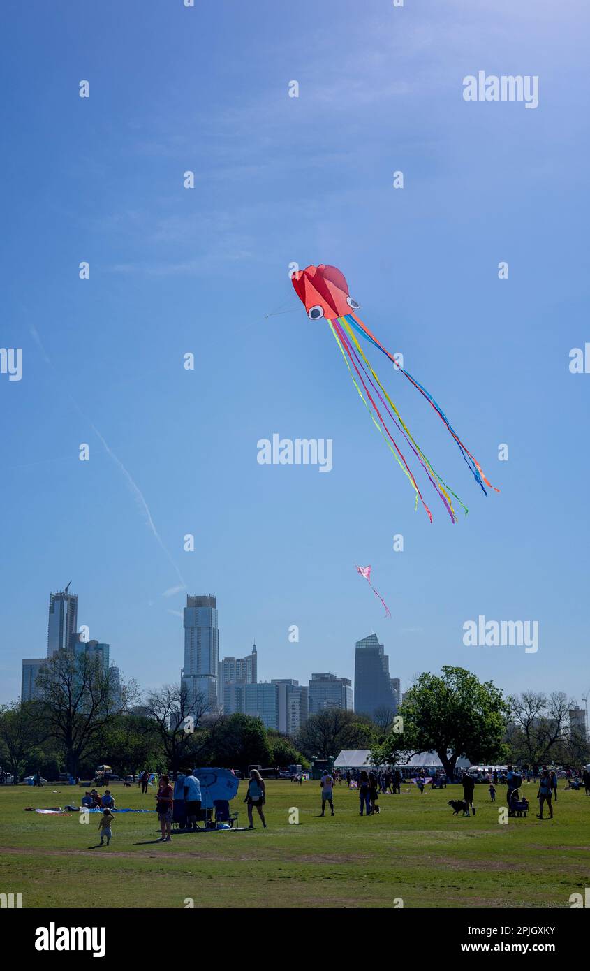 2023 Zilker Kite Festival at Zilker Park in Austin, Texas Stock Photo
