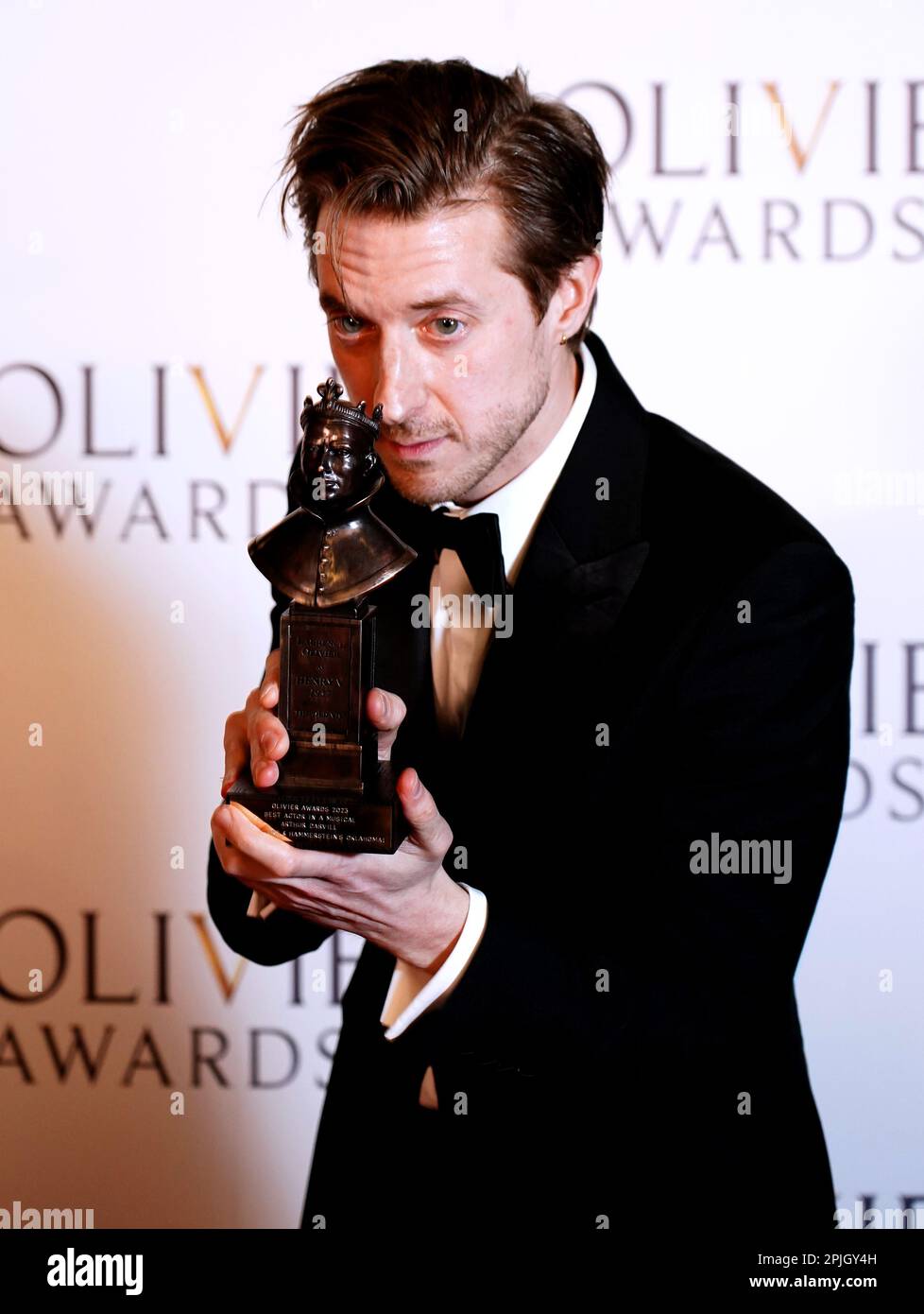 Arthur Darvill in the press room after winning the Best Actor in a