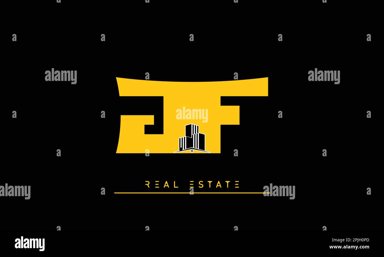 Real Estate letters Initials Monogram logo JF , FJ Stock Vector Image