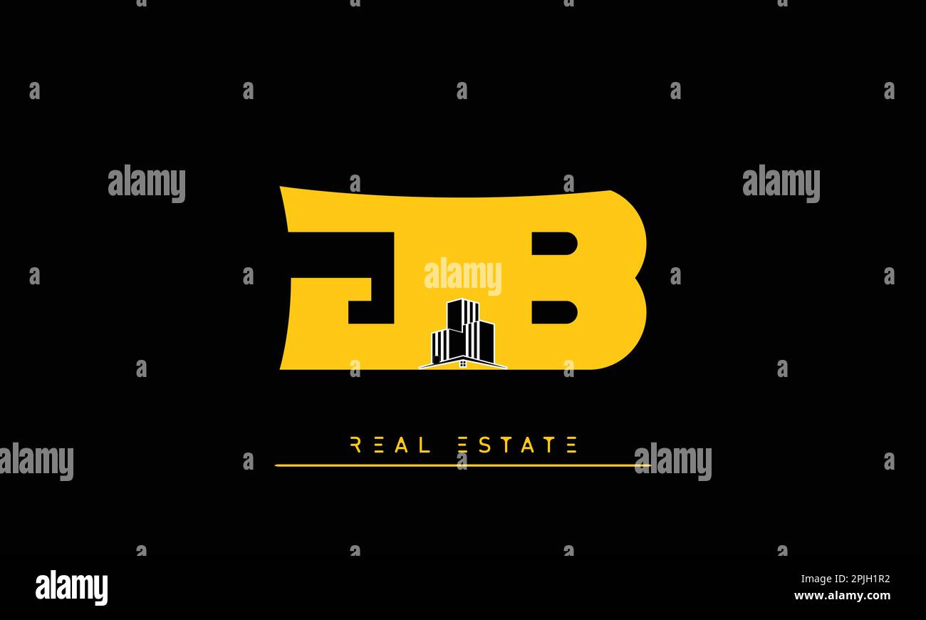 Real Estate letters Initials Monogram logo JB , BJ Stock Vector Image