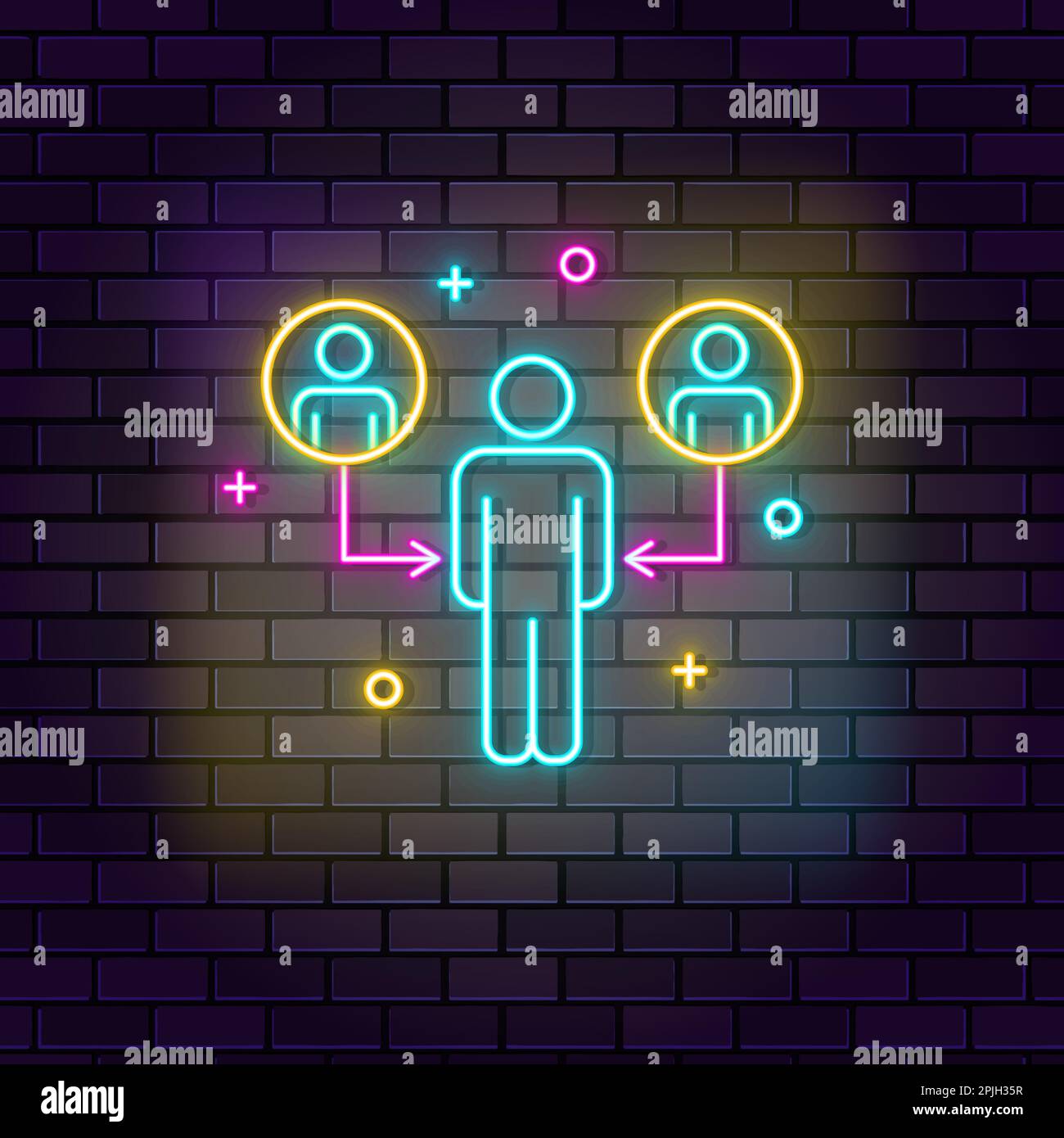 Virtual lesson, education neon icon. Education neon icon on dark brick ...