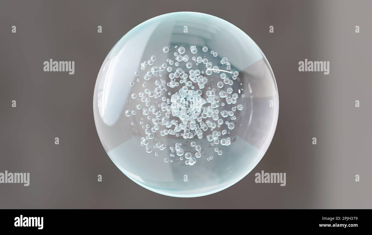 Macro Liquid Bubbles, various air bubbles in water. Liquid Cream gel