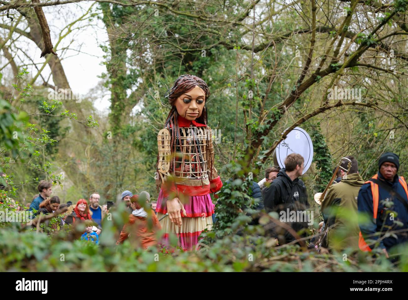 London, UK. 01 April 2023. Giant puppet, global symbol of human rights