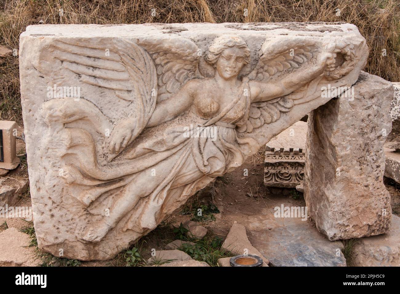 Relief of the goddess Nike, Ephesus, Turkey Stock Photo - Alamy