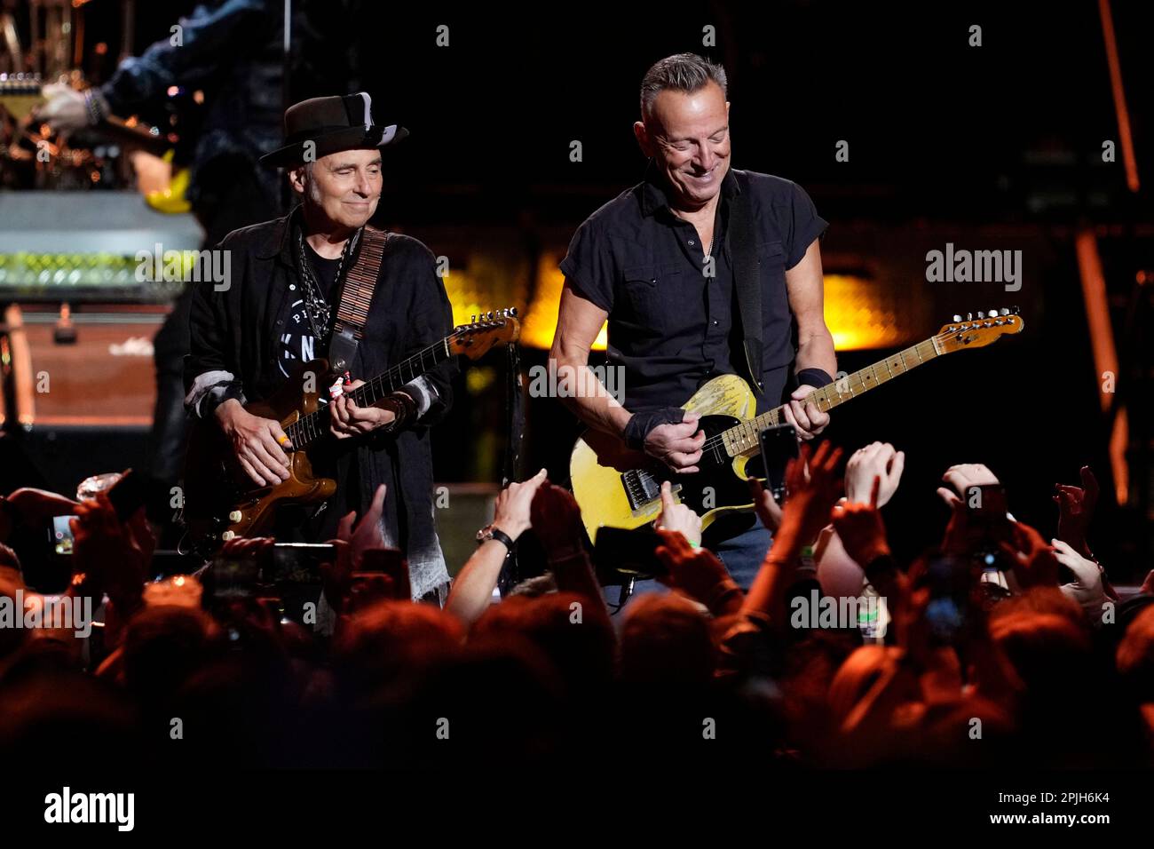 Bruce Springsteen, right, and the E Street Band member Nils Lofgren