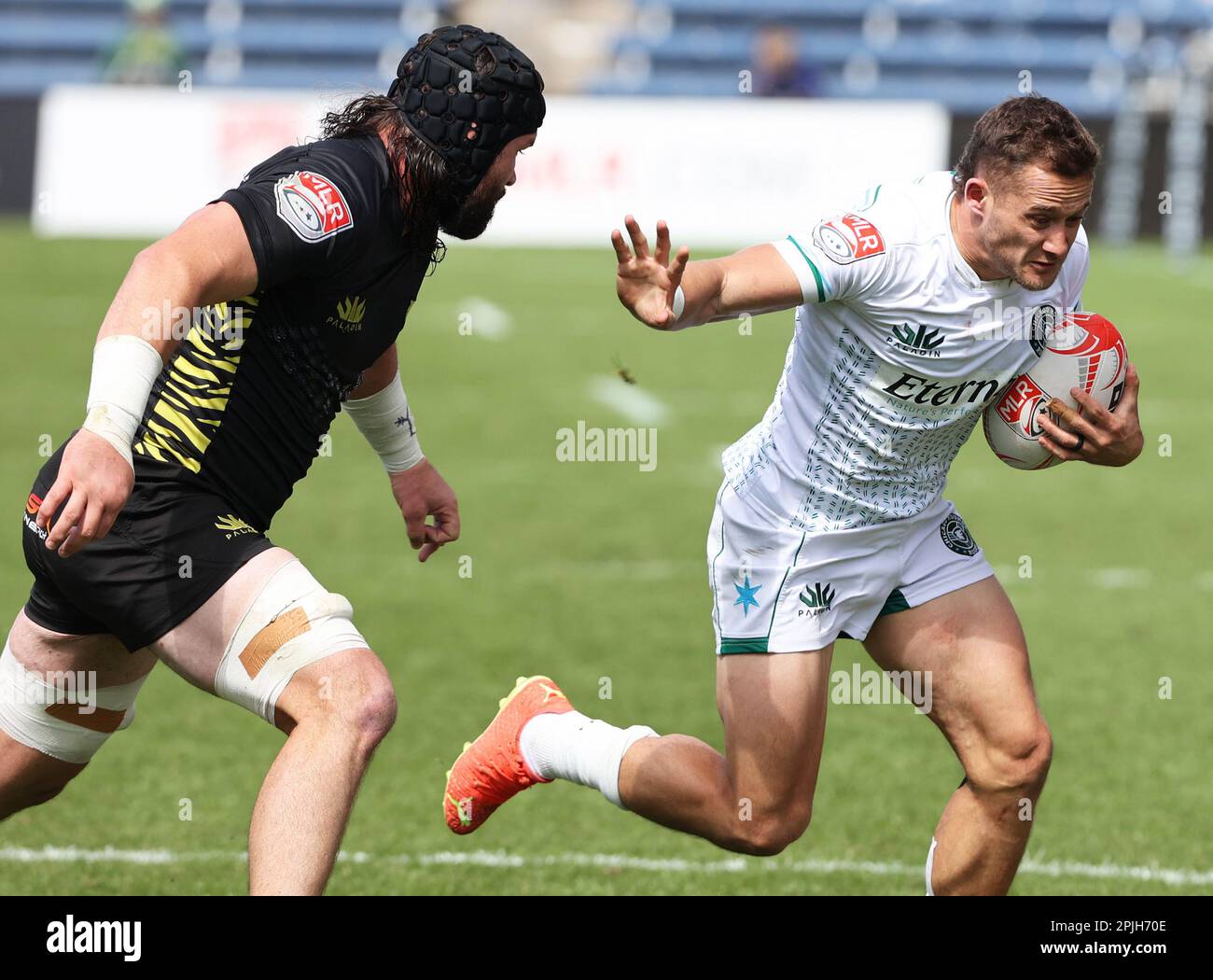 Chicago, USA, 2 April 2022. Major League Rugby (MLR) action between the Chicago Hounda and Houston SaberCats at SeatGeek Stadium in Bridgeview, IL, USA. Credit: Tony Gadomski / All Sport Imaging / Alamy Live News Stock Photo