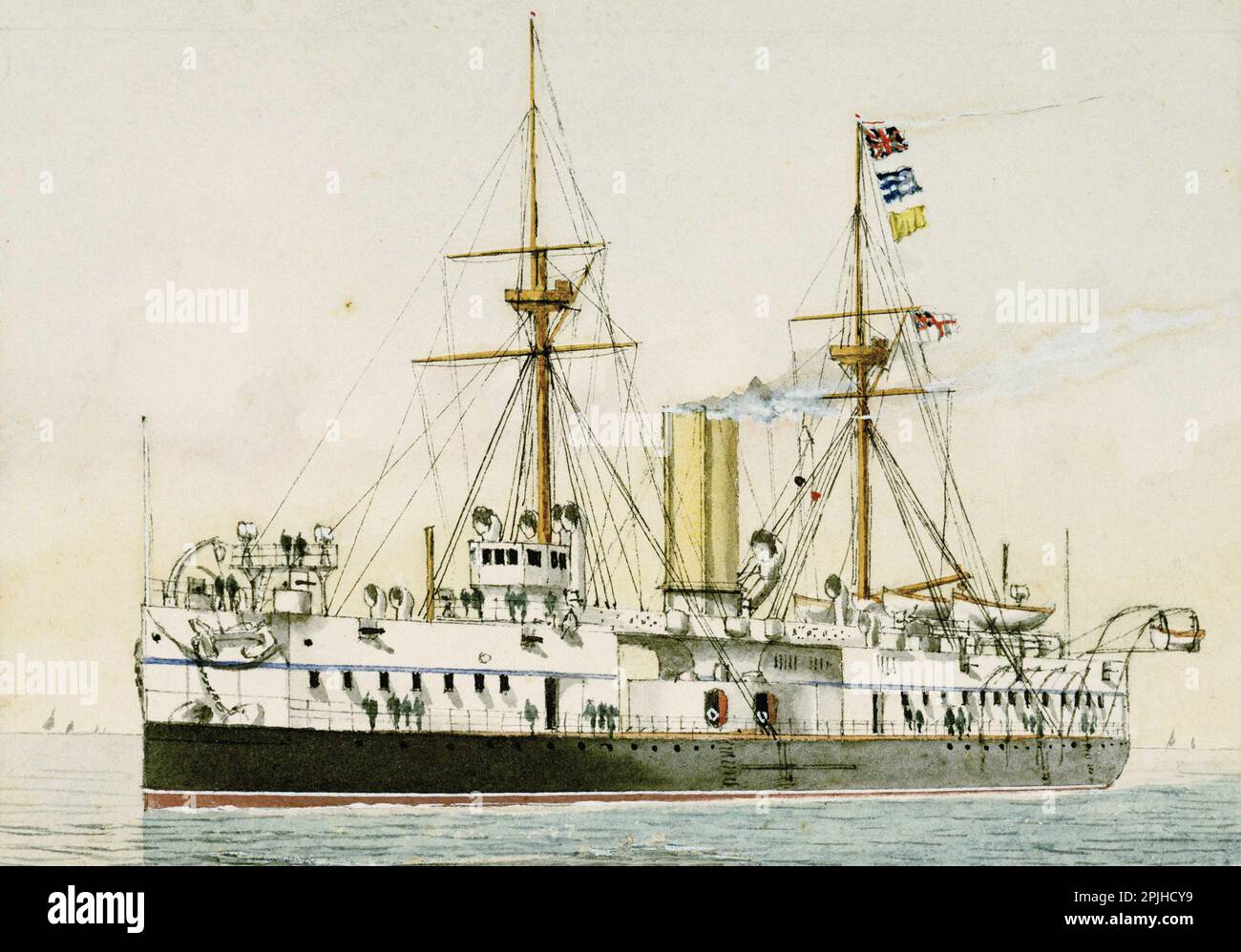 HMS Colossus at sea Stock Photo