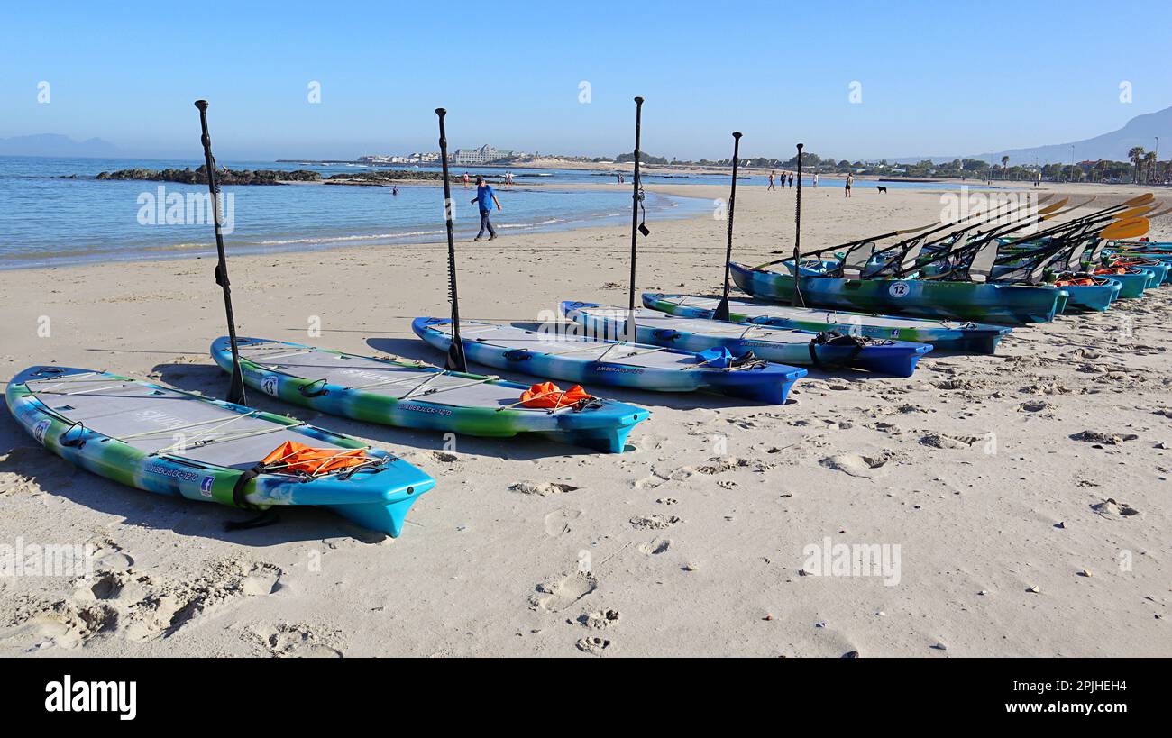 Kayaks on the beach, Cape Town South Africa Stock Photo Alamy