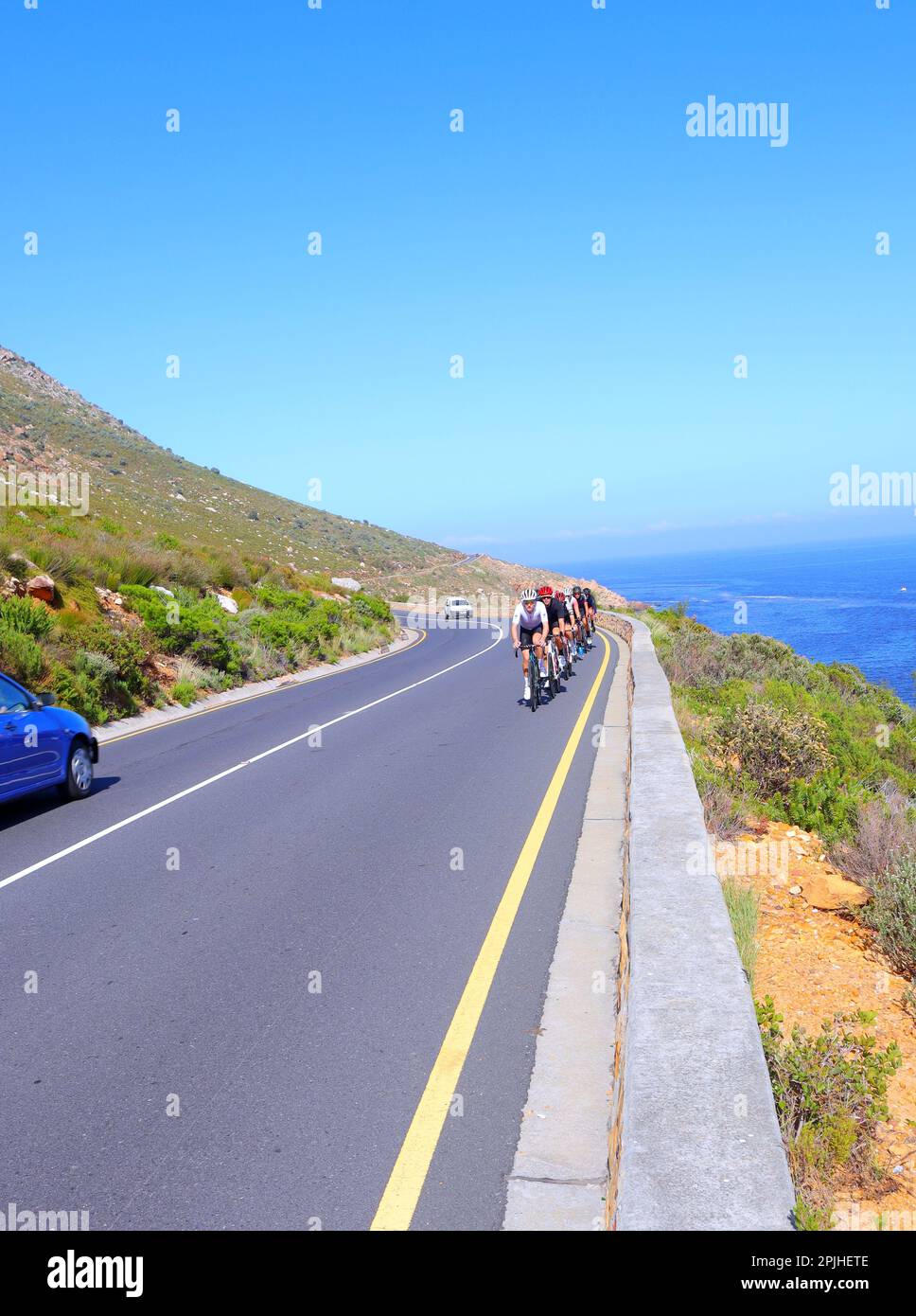 People cycling on a mountain in Gordon's Bay Cape Town Stock Photo Alamy