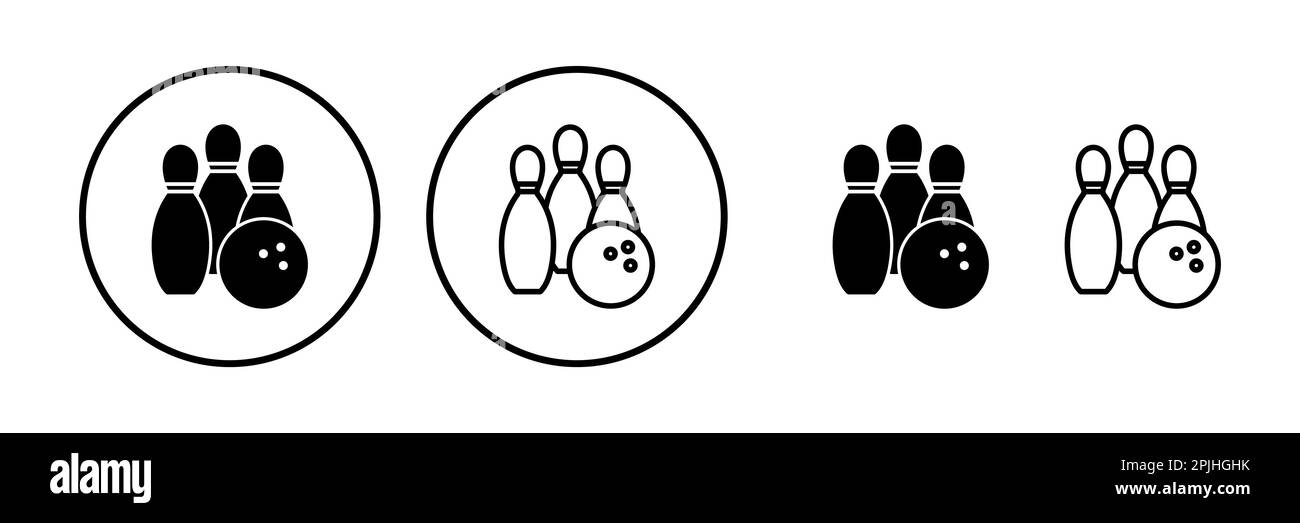 Bowling icon vector. Bowling ball and pin icon. Bowling pins with ball ...