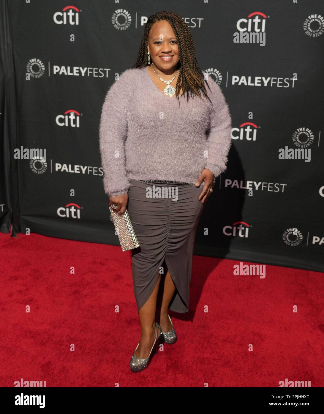 Los Angeles, USA. 02nd Apr, 2023. Chandra Wilson arrives at The PaleyFest 2023, GREY'S ANATOMY held at the The Dolby Theater in Hollywood, CA on Sunday, ?April 2, 2023. (Photo By Sthanlee B. Mirador/Sipa USA) Credit: Sipa USA/Alamy Live News Stock Photo