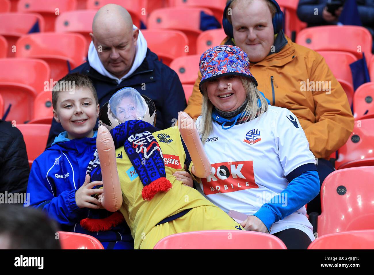 Bolton Wanderers fans seen prior to kick off during the EFL Papa Johns