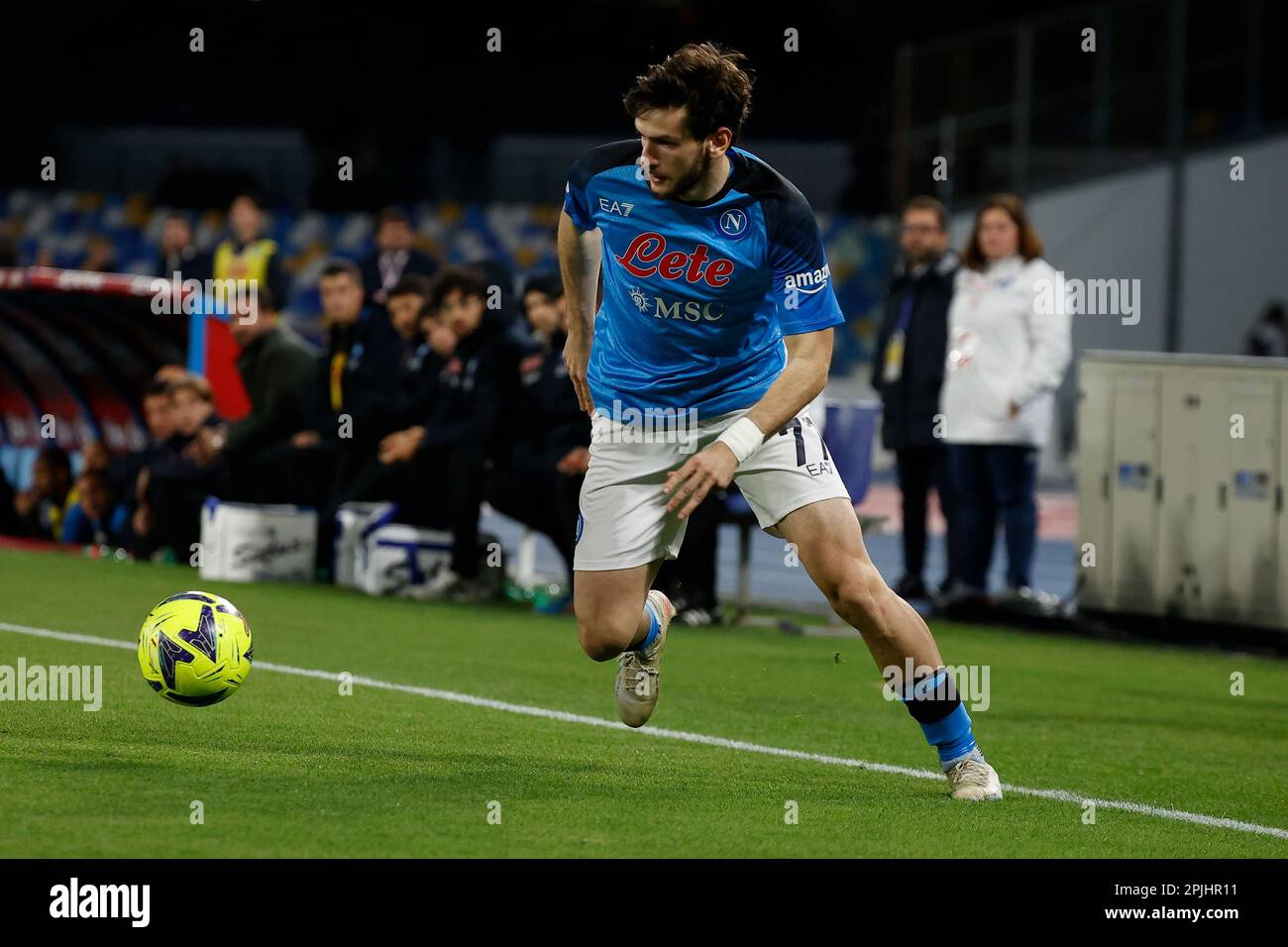 Naples, Italy. 02nd Apr, 2023. Khvicha Kvaratskhelia of Napoli during