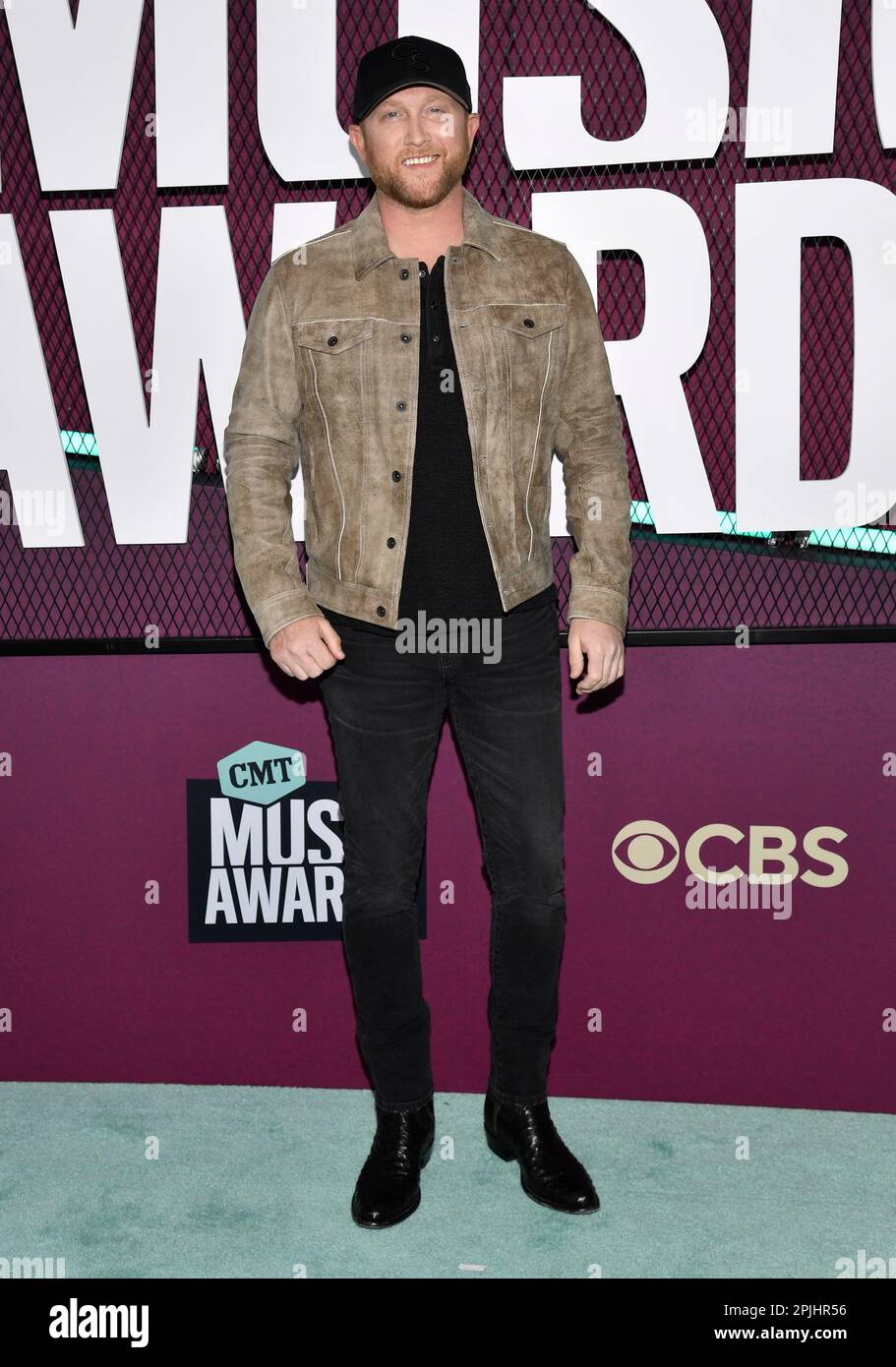 Cole Swindell arrives at the CMT Music Awards on Sunday, April 2, 2023