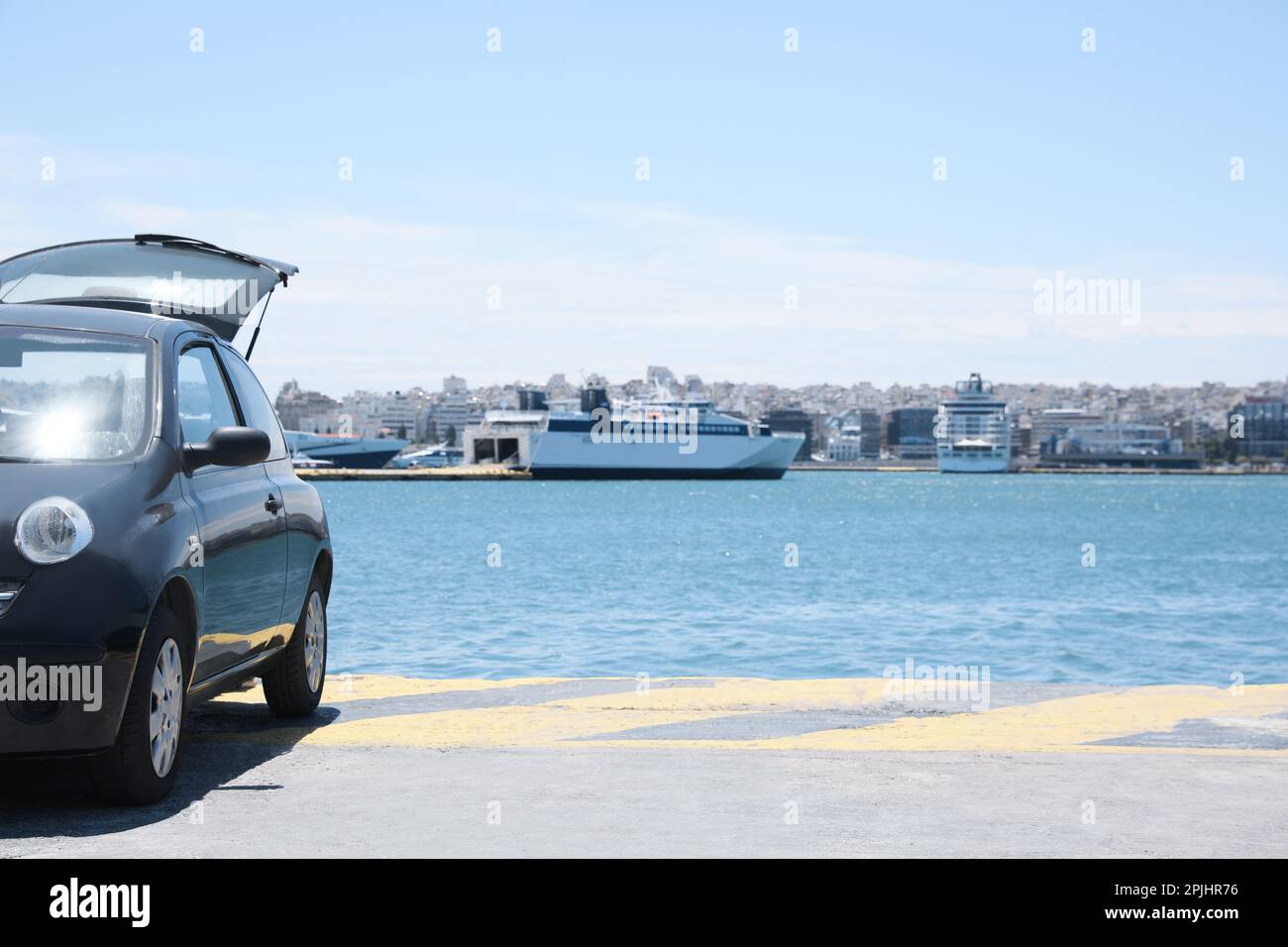 Black Modern Car On Pier Near Sea Port Stock Photo Alamy black-modern-car-on-pier-near-sea-port-stock-photo-alamy