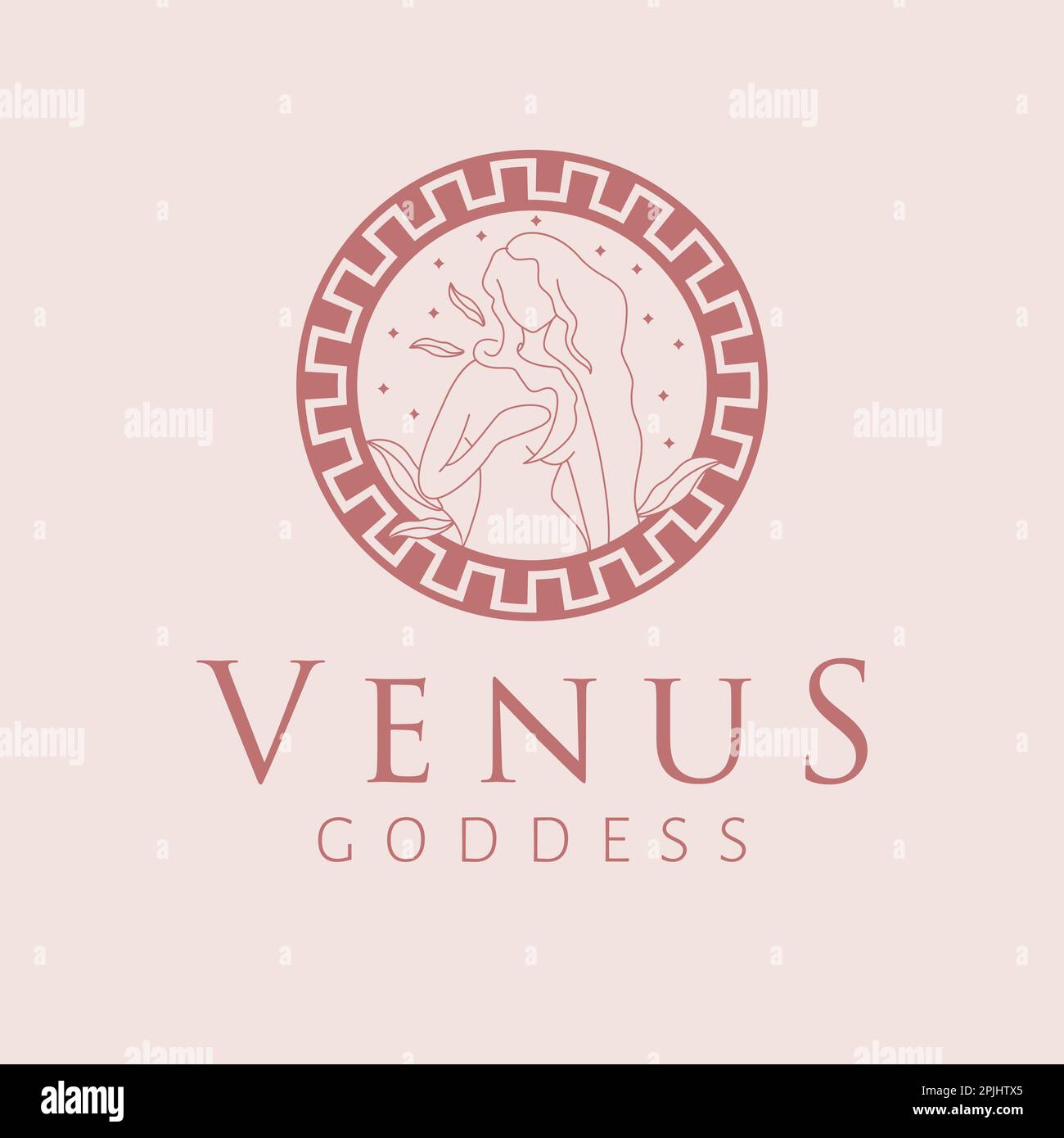 Venus goddess logo design. Goddess vector logotype. Beauty and art