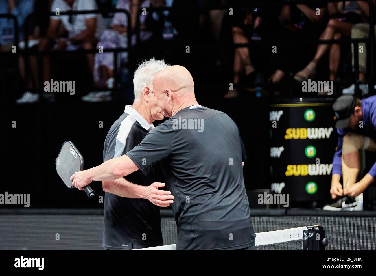 Hollywood, FL, USA. 2nd April 2023 Tennis legends Andre Agassi, John