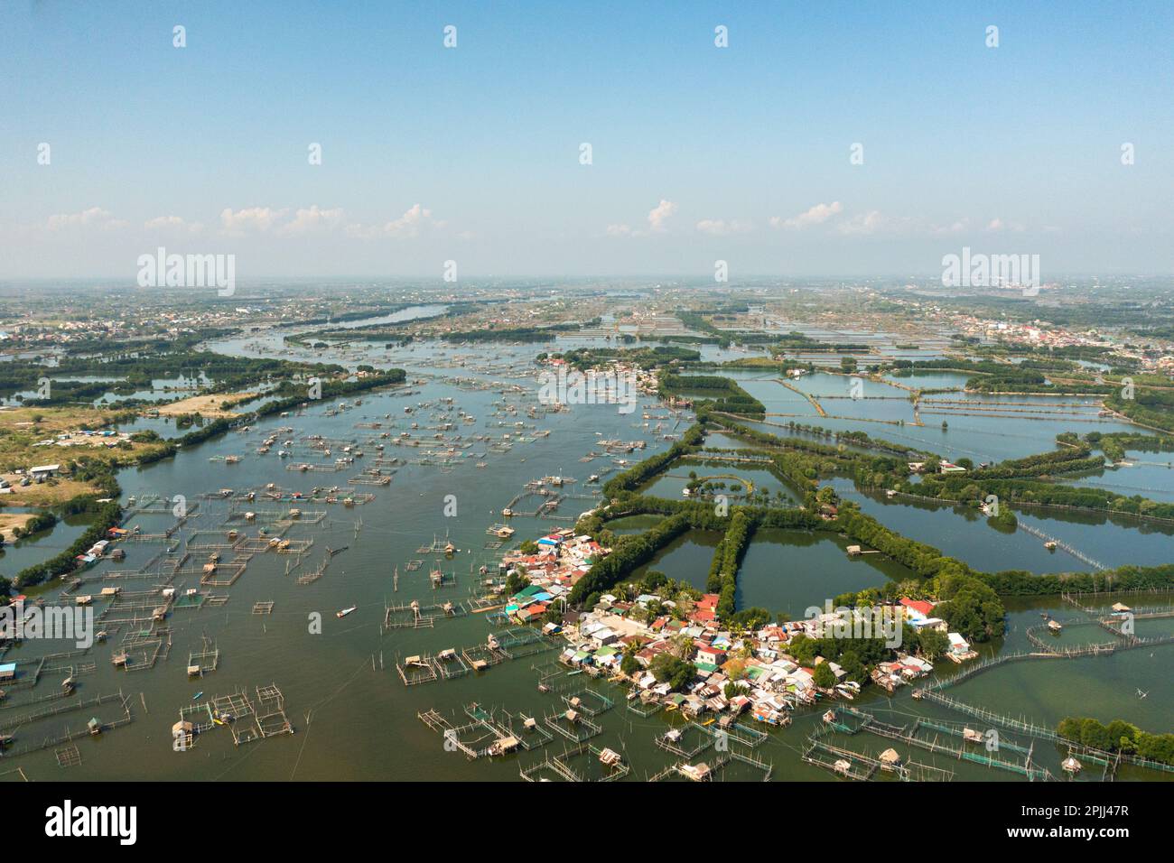Fish pond farm in the countryside of the Philippines Stock Photo Alamy