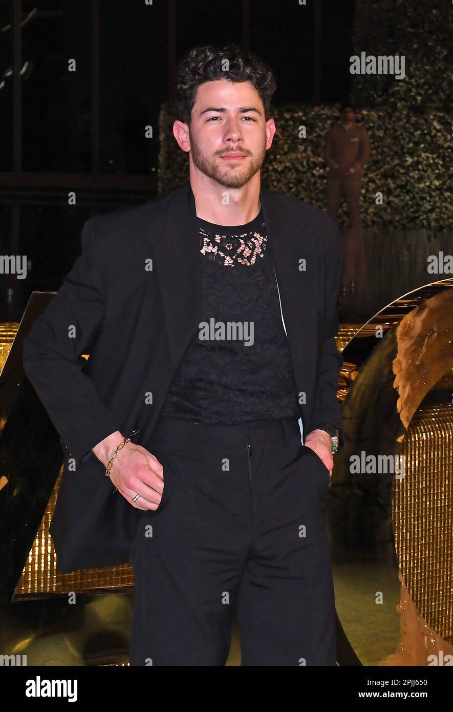 Mumbai, India. 31st Mar, 2023. American singer, songwriter and actor Nicholas Jerry Jonas poses for a photo at the inauguration of Nita Mukesh Ambani Cultural Centre (NMACC) in Mumbai. Credit: SOPA Images Limited/Alamy Live News Stock Photo