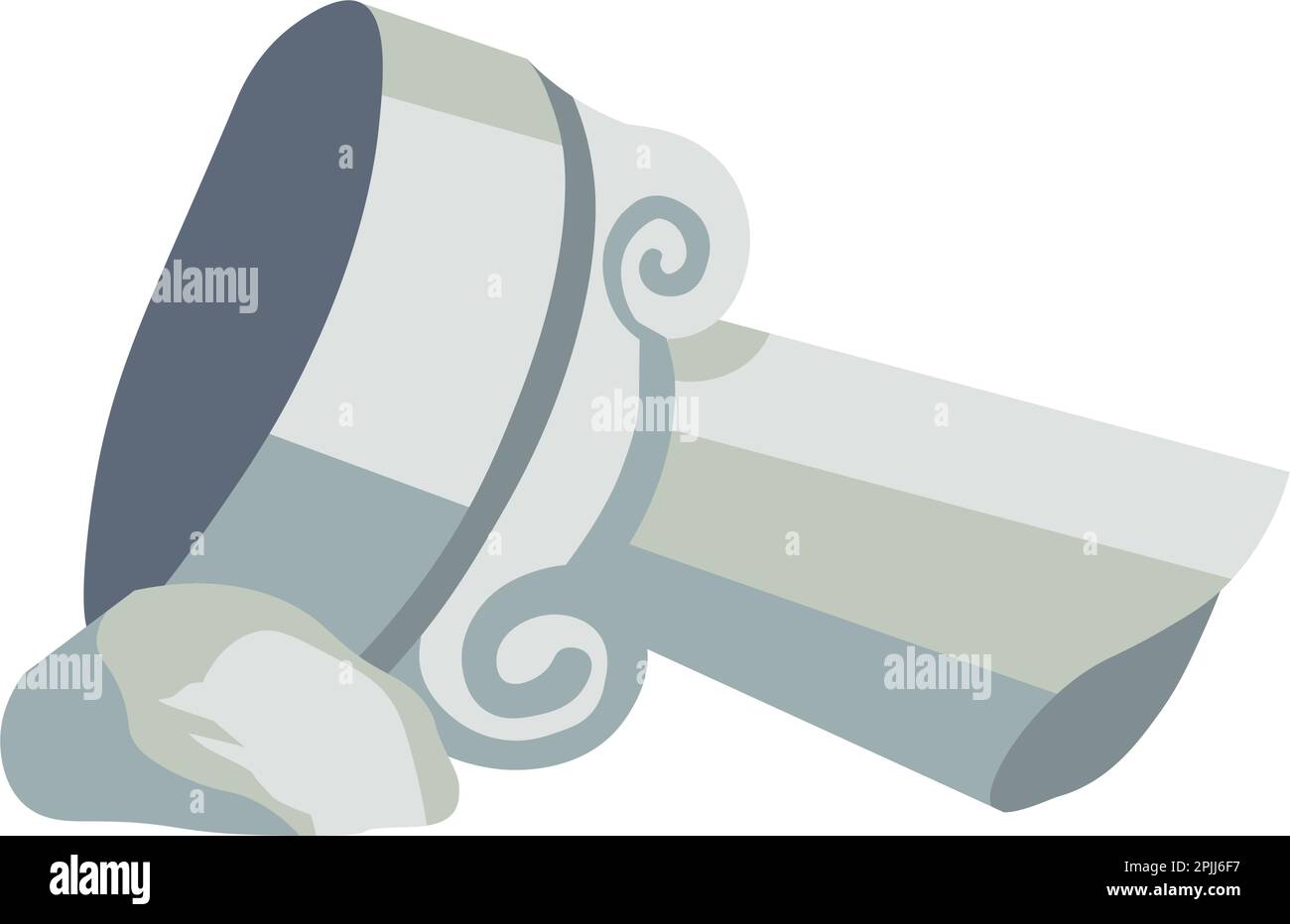 Ancient ruins, column or pillar with ornaments Stock Vector