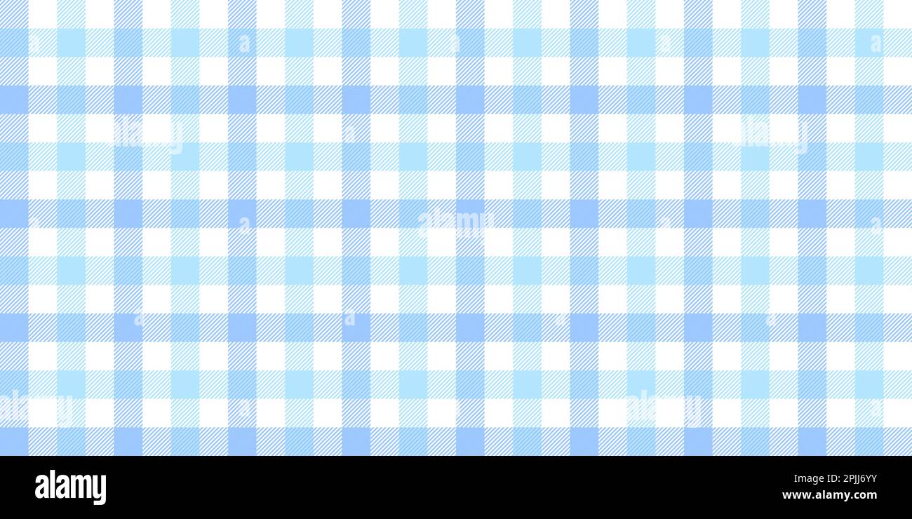 Gingham seamless pattern. Light blue and white vichy background texture