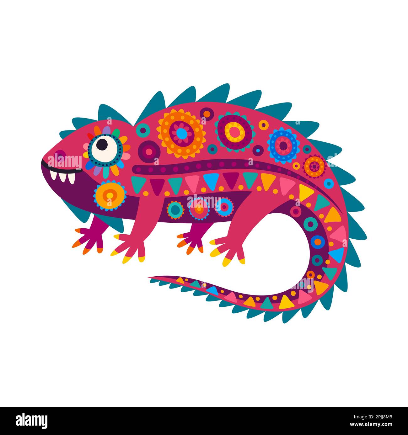Cartoon mexican chameleon isolated bright lizard with ornate colorful skin,  curvy tail. Wild animal with telescopic eyes, pet, exotic tropical reptile  Stock Vector Image & Art - Alamy