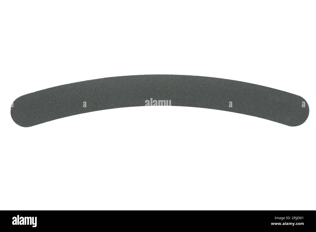 Abrasive nail file isolated on white background. Flexible emery board