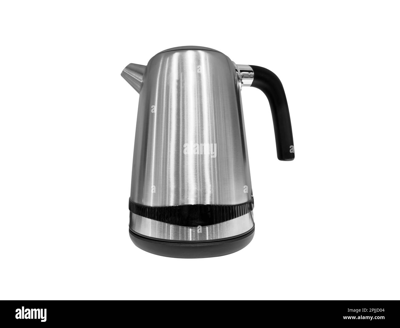 Electric stainless steel kettle isolated on white background. Metal