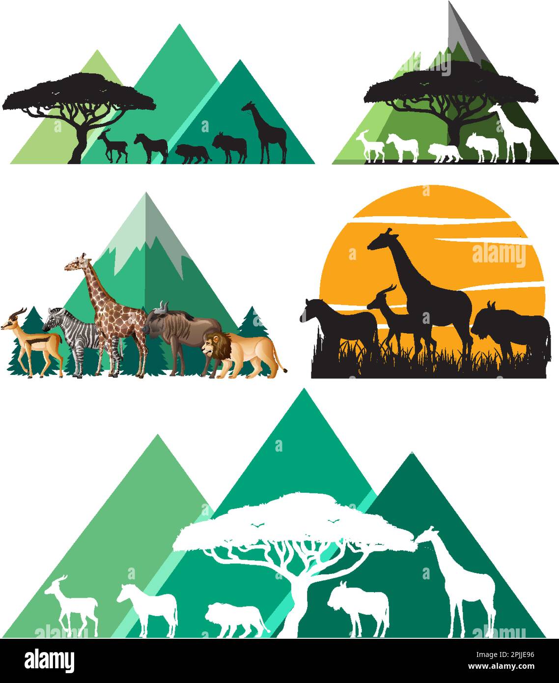 Set of mix wild animal illustration Stock Vector Image & Art - Alamy