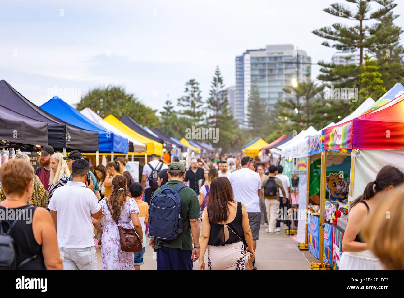 Surfers Paradise QLD Australia 9 March 2023 Night markets along the