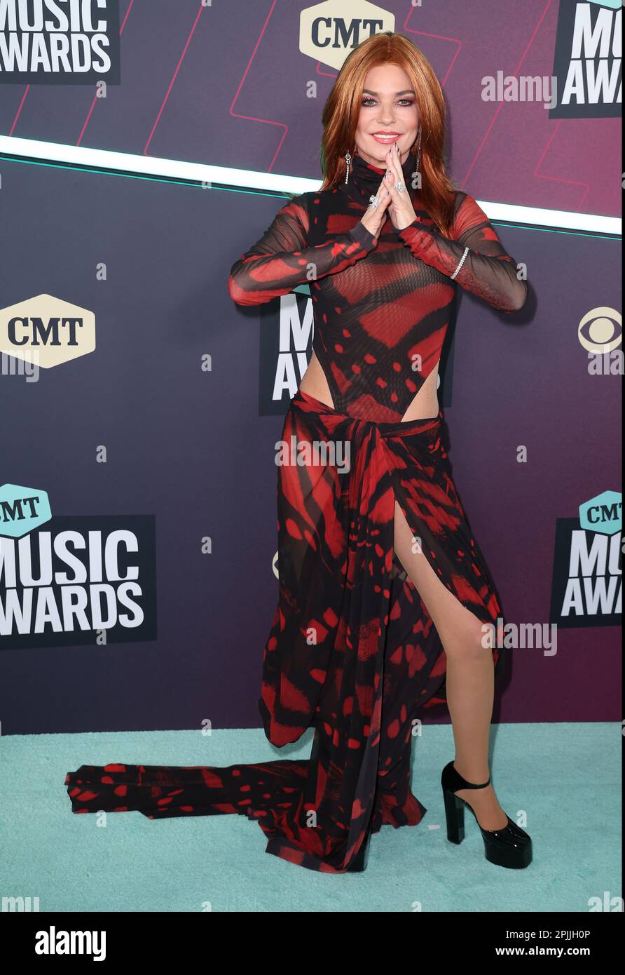 Shania Twain arriving at the 2023 CMT Music Awards held at the Moody