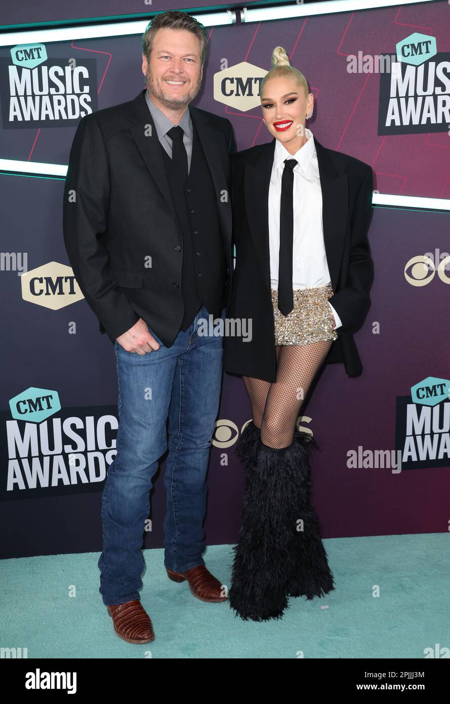 Blake Shelton and Gwen Stefani arriving at the 2023 CMT Music Awards