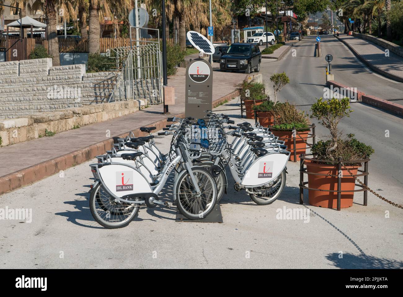 Bike rental Byblos Lebanon Middle East Stock Photo Alamy