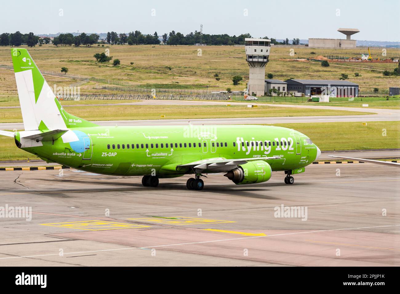 Kulula plane on the tarmac at Lanseria airport close up concept transport in South Africa Stock Photo