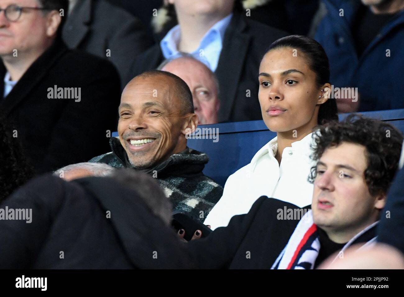 Paris, France. 02nd Apr, 2023. Tina Kunakey and Vincent Lacoste