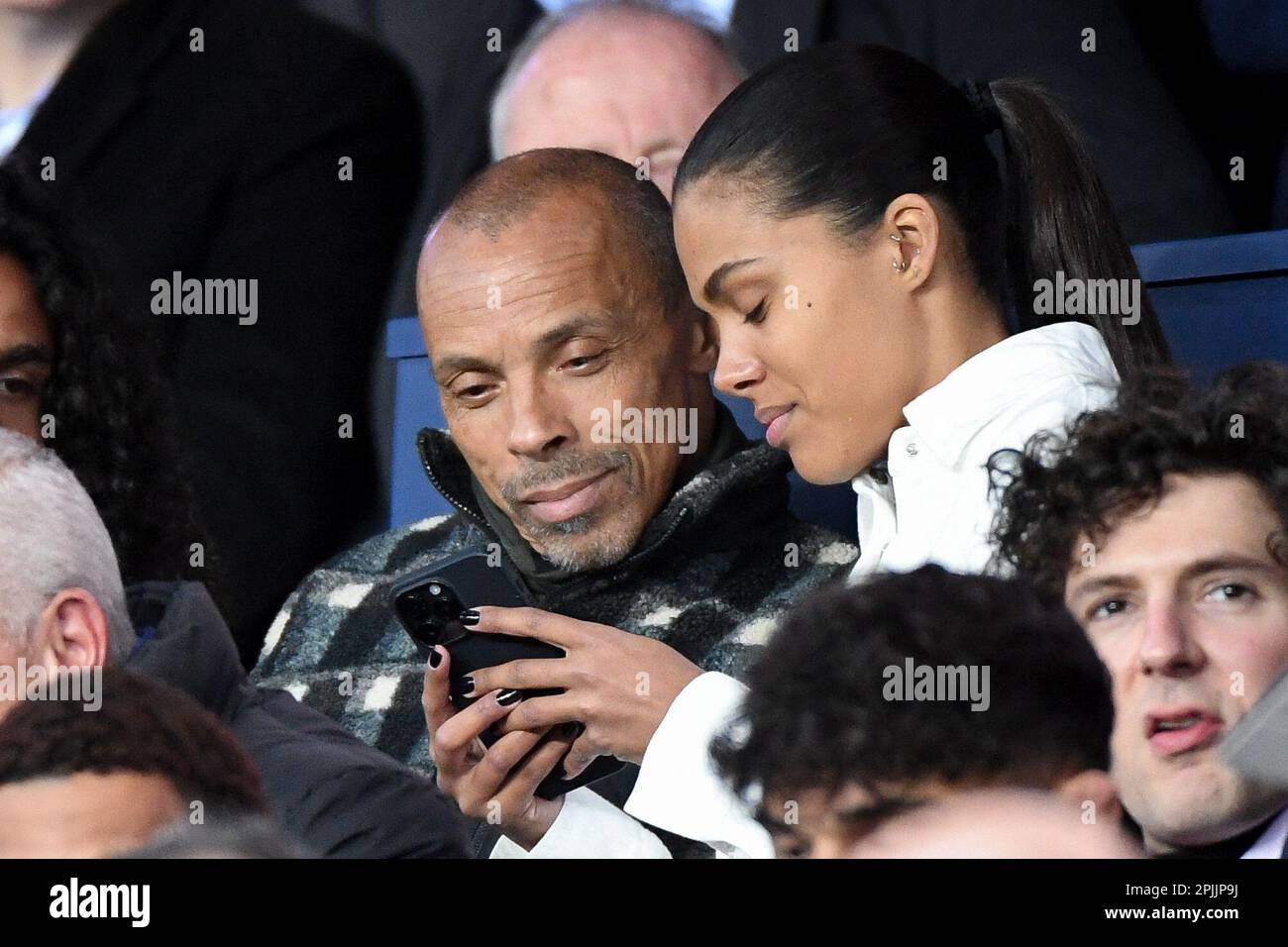 Paris, France. 02nd Apr, 2023. Tina Kunakey and Vincent Lacoste
