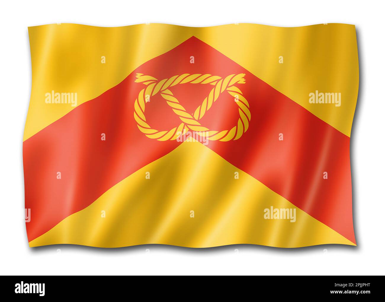 Staffordshire County flag, United Kingdom waving banner collection. 3D