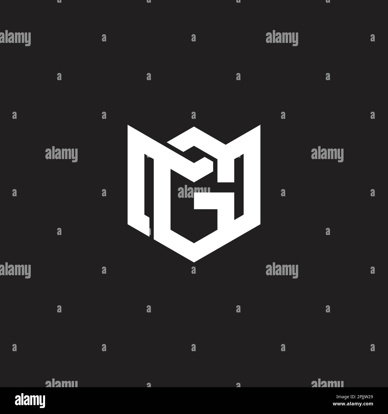 letter gm linked overlapping logo vector Stock Vector
