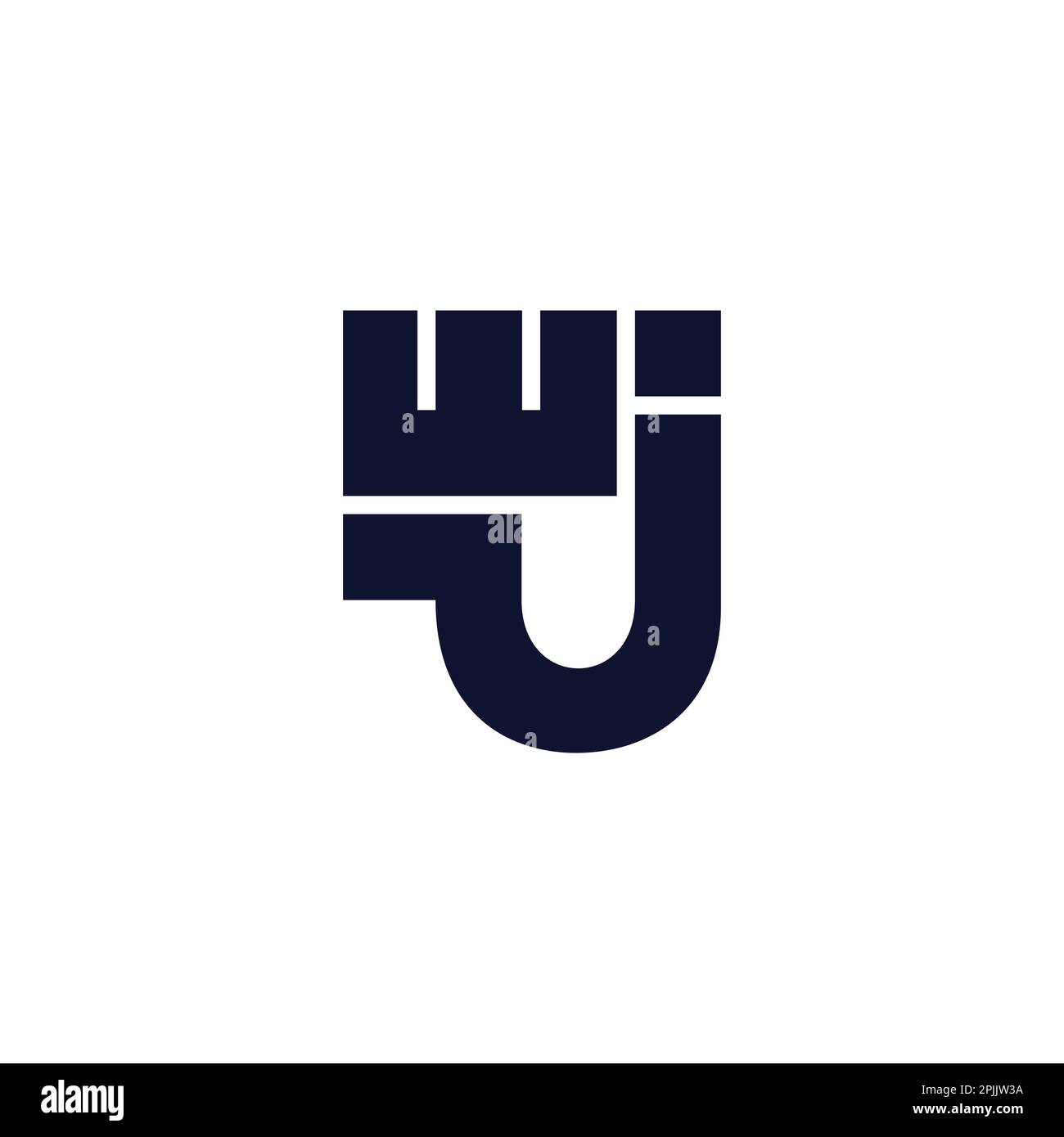 letter wj simple geometric flat logo vector Stock Vector