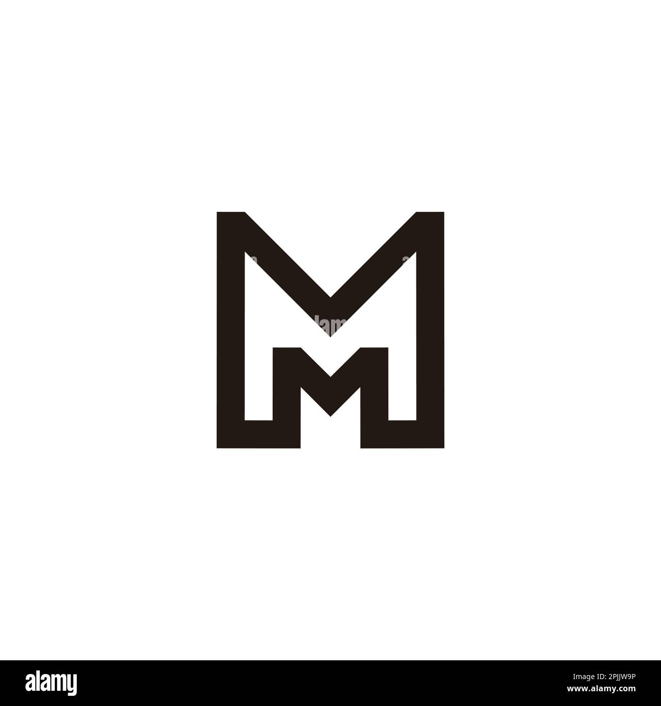 letter mm simple geometric line logo vector Stock Vector Image & Art ...