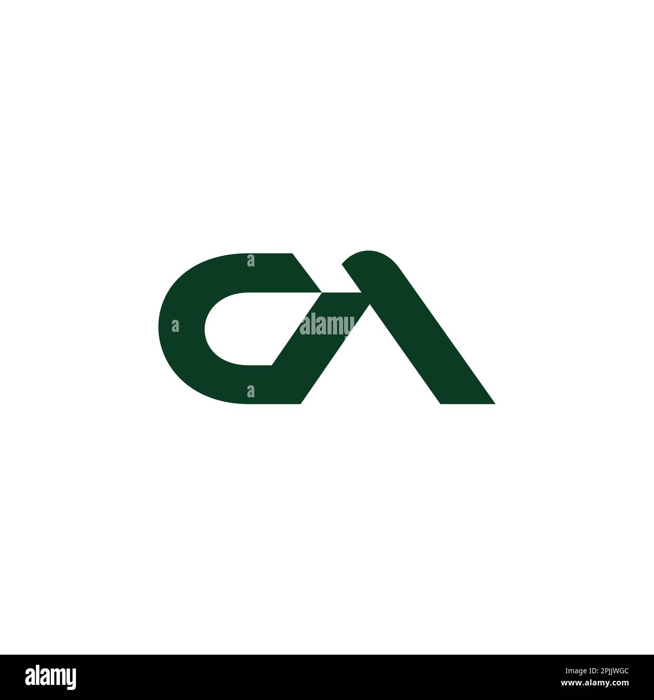 letter ca green triangle shape simple logo vector Stock Vector