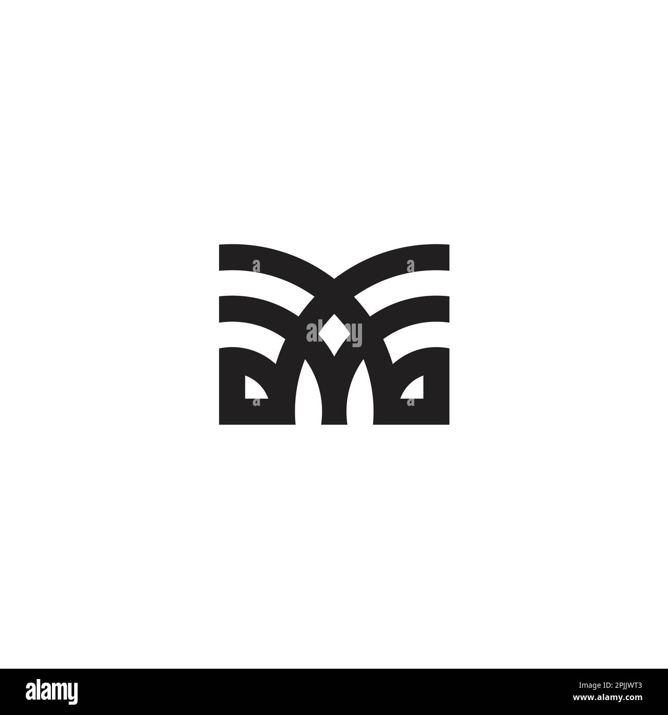 letter m stripes geometric line simple logo vector Stock Vector