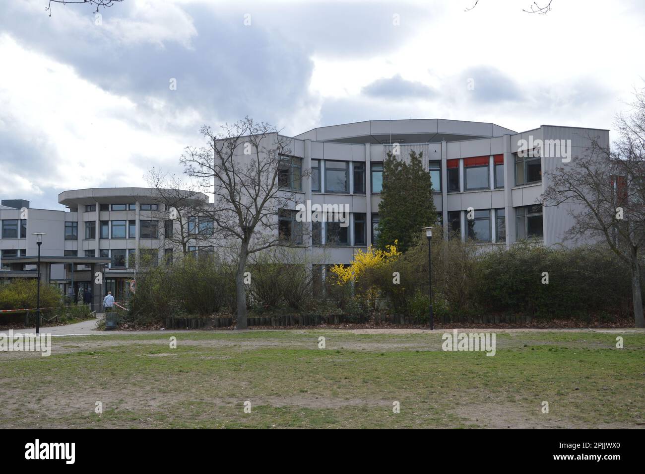 Berlin, Germany - March 26, 2023 - The Walter Gropius Schule designed by Walter Gropius in Gropiusstadt. The school was opening in 1968. (Photo by Markku Rainer Peltonen) Stock Photo