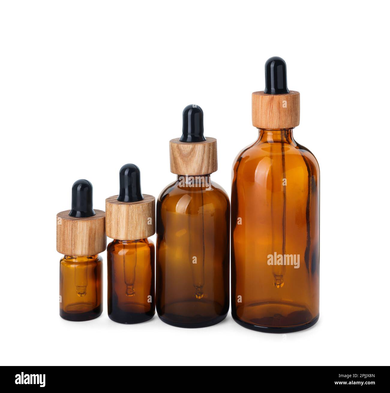 New empty glass bottles with droppers isolated on white Stock Photo Alamy